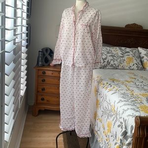 Victoria’s Secret two piece red heart pajamas. Size large/long.